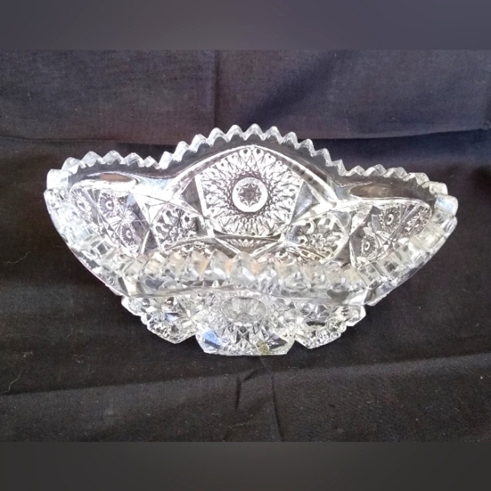 Early American Oval Crystal Bowl